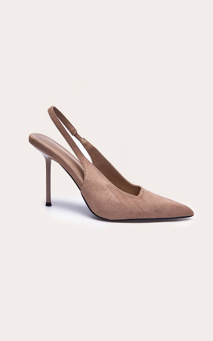 Chocolat Escarpins À Bride Arrière En Synthétique À Petit Talon