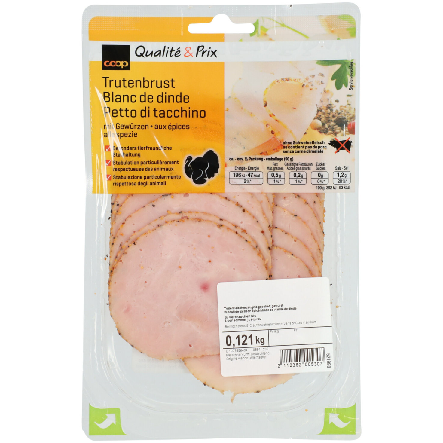 Trutenbrust mit Gewürz ca. 110g