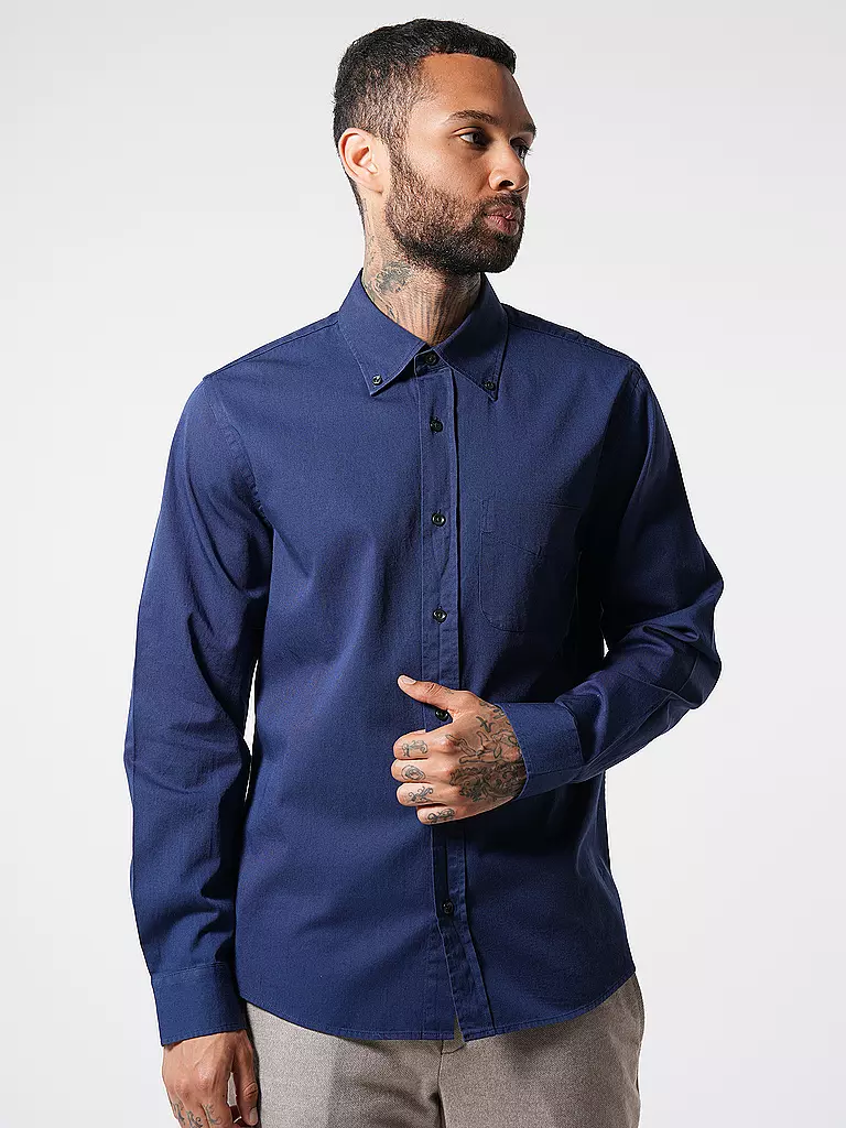 NUDIE JEANS Hemd Regular Fit JOHN blau