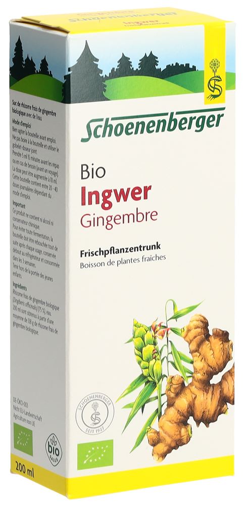 SCHOENENBERGER Ingwer Frischpflanzentrunk Bio Fl 200 ml