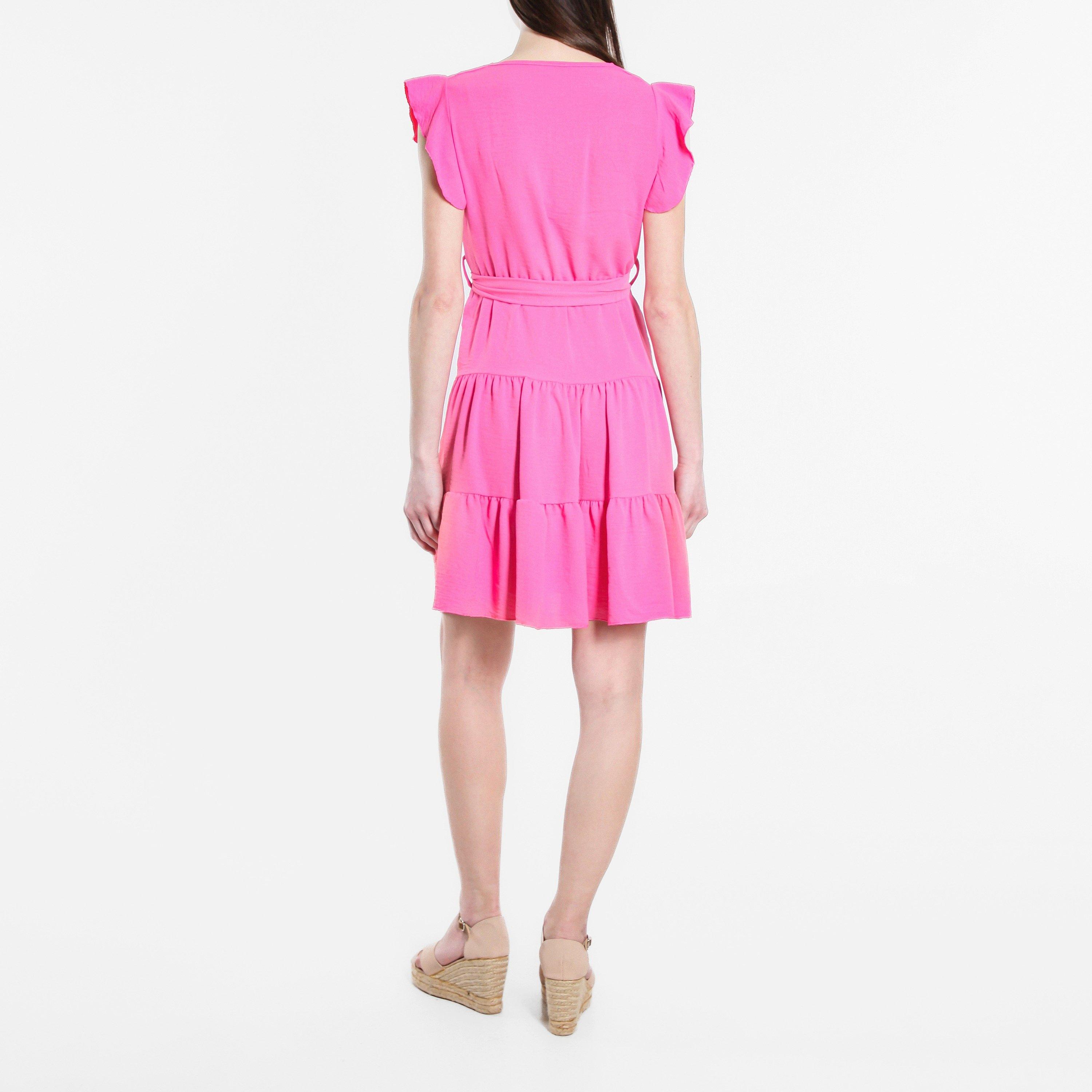 Be You Frill Frill Sleeve Tie Waist Short Dress