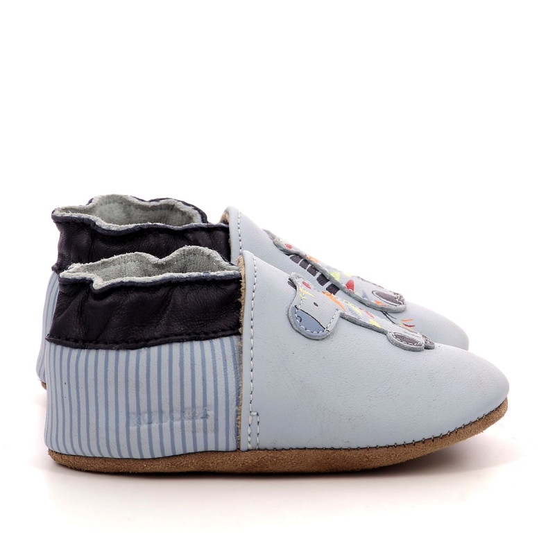 Robeez Robeez Chaussons Zebra Rainbow Bleu Clair