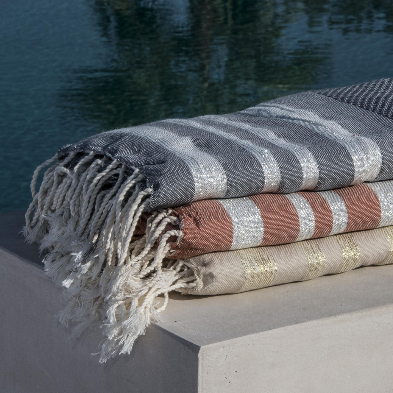 Febronie Fouta Nid d'Abeille Hamptons beige - 100x200 cm