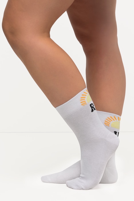 Socken, kurzer Schaft, bedruckte Ferse, Sonne