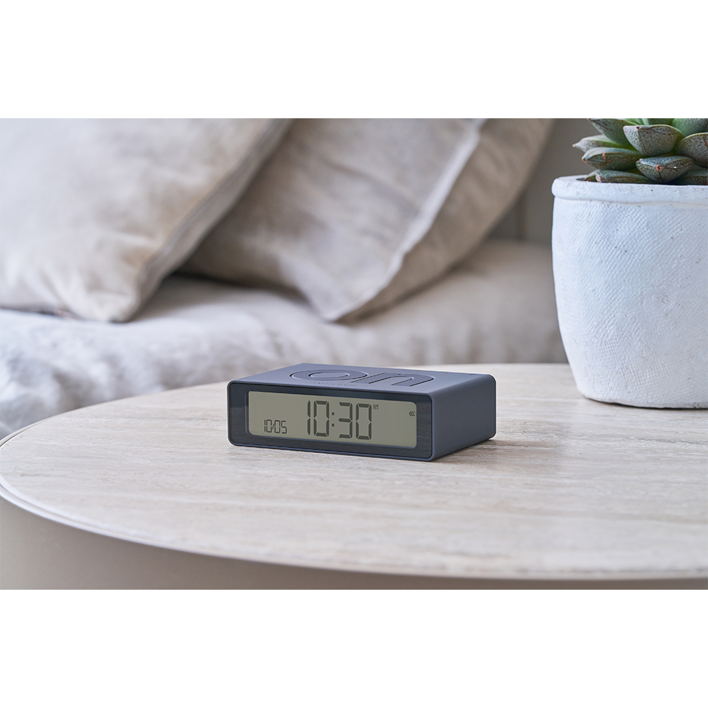 Flip Mini Digitaler Wecker Nachttisch Uhr mit LCD Display (LEX-LR158G3) - Anthrazit