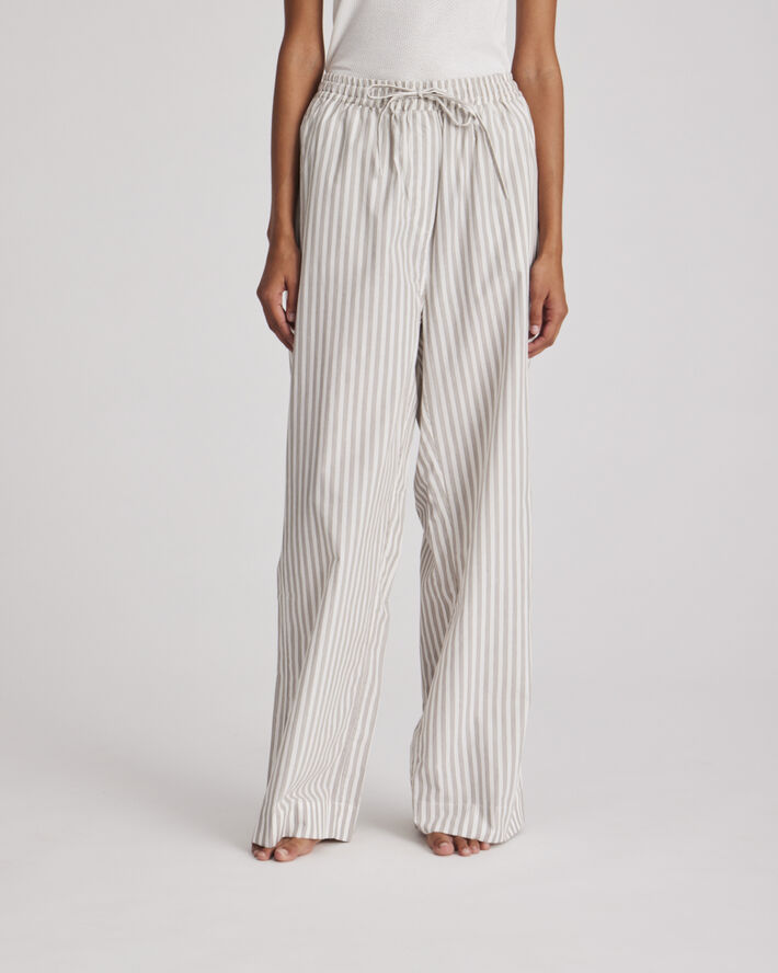 Gai&Lisva Thilde Pant Yarn dyed GOTS 243975 White/ kangaroo