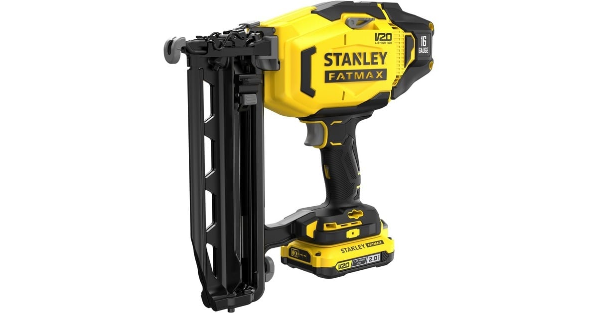 StanleyFATMAX V20 18V 16G Afwerktacker elektrische tacker  (Zwart/geel, Koffer, 2 accu's (2.0Ah) en oplader inbegrepen)