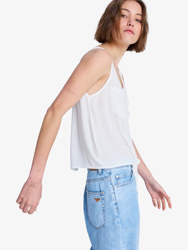 Tropical Hill Blouse sans manches Blanc Femme