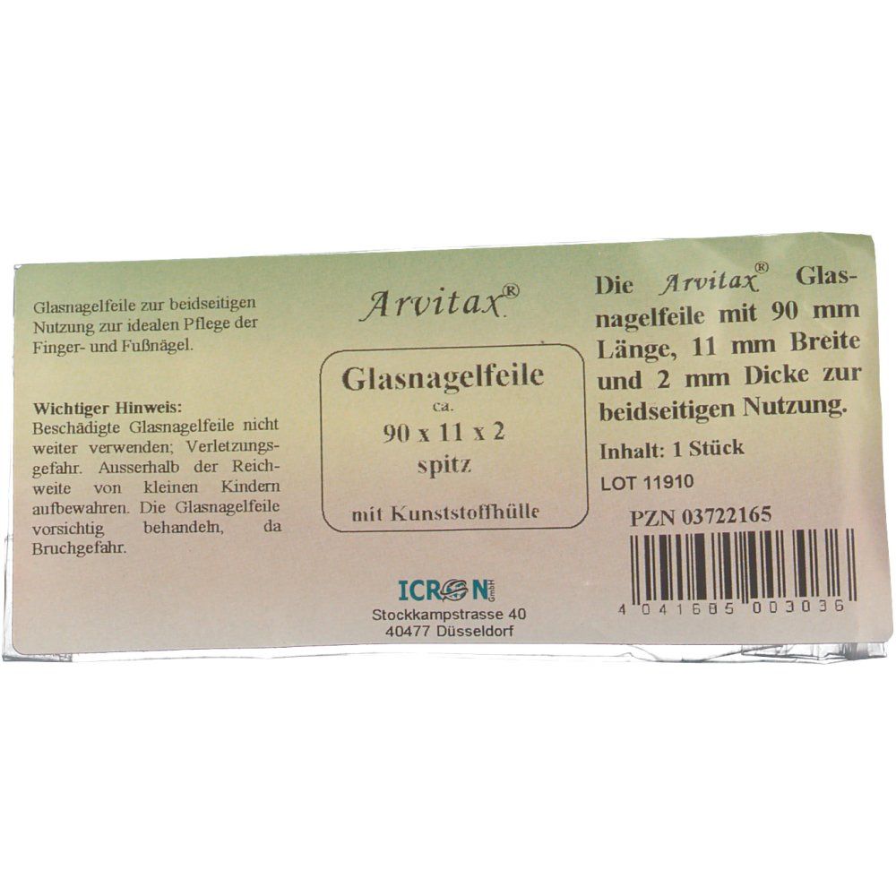 Glasnagelfeile spitz 2 x 11 x 90 mm