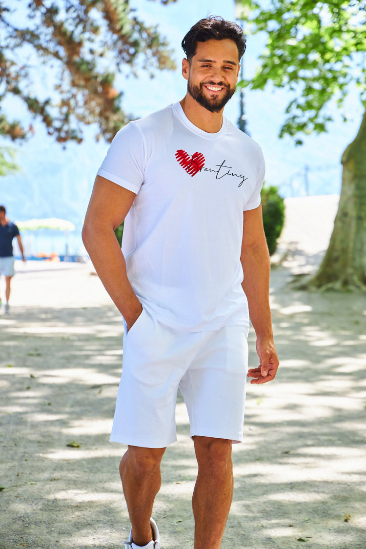 T-shirt basique à logo Brentiny blanc