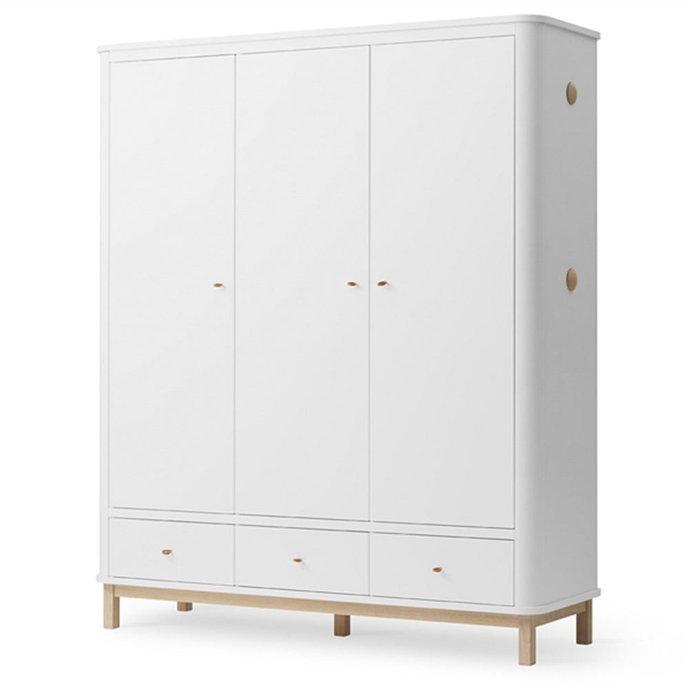 Køb Oliver Furniture Wood Klædeskab 3 Døre Hvid/Eg