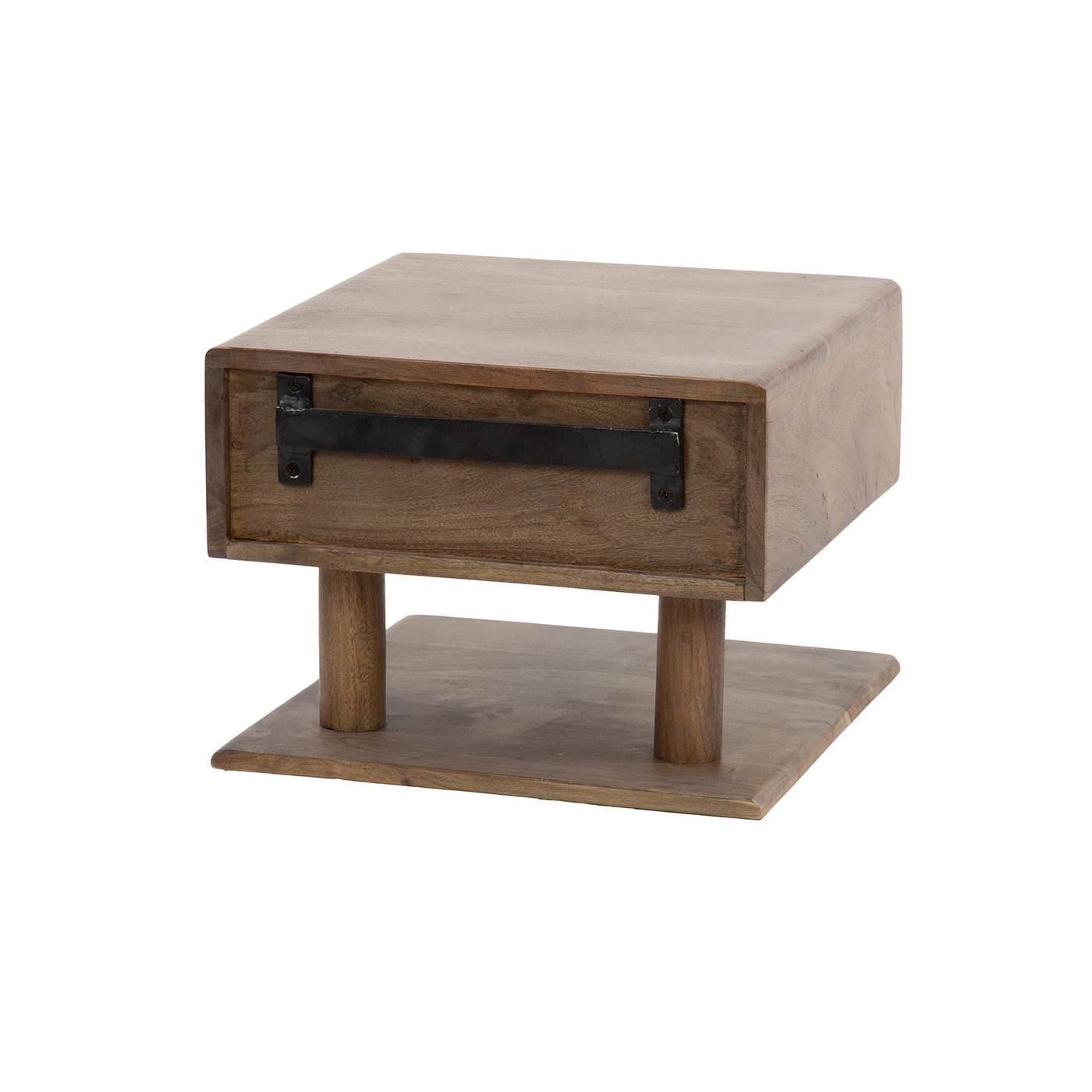 Giga Meubel - Nachtkastje Bruin Hout - 35x35x27cm - Carve