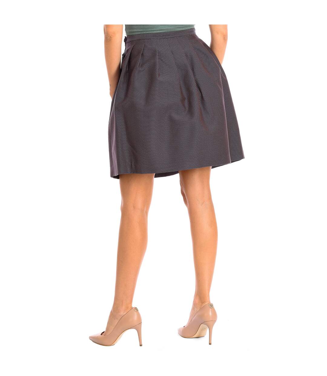 Skirt with fold and decorative pleat 6Z2N662N59Z woman