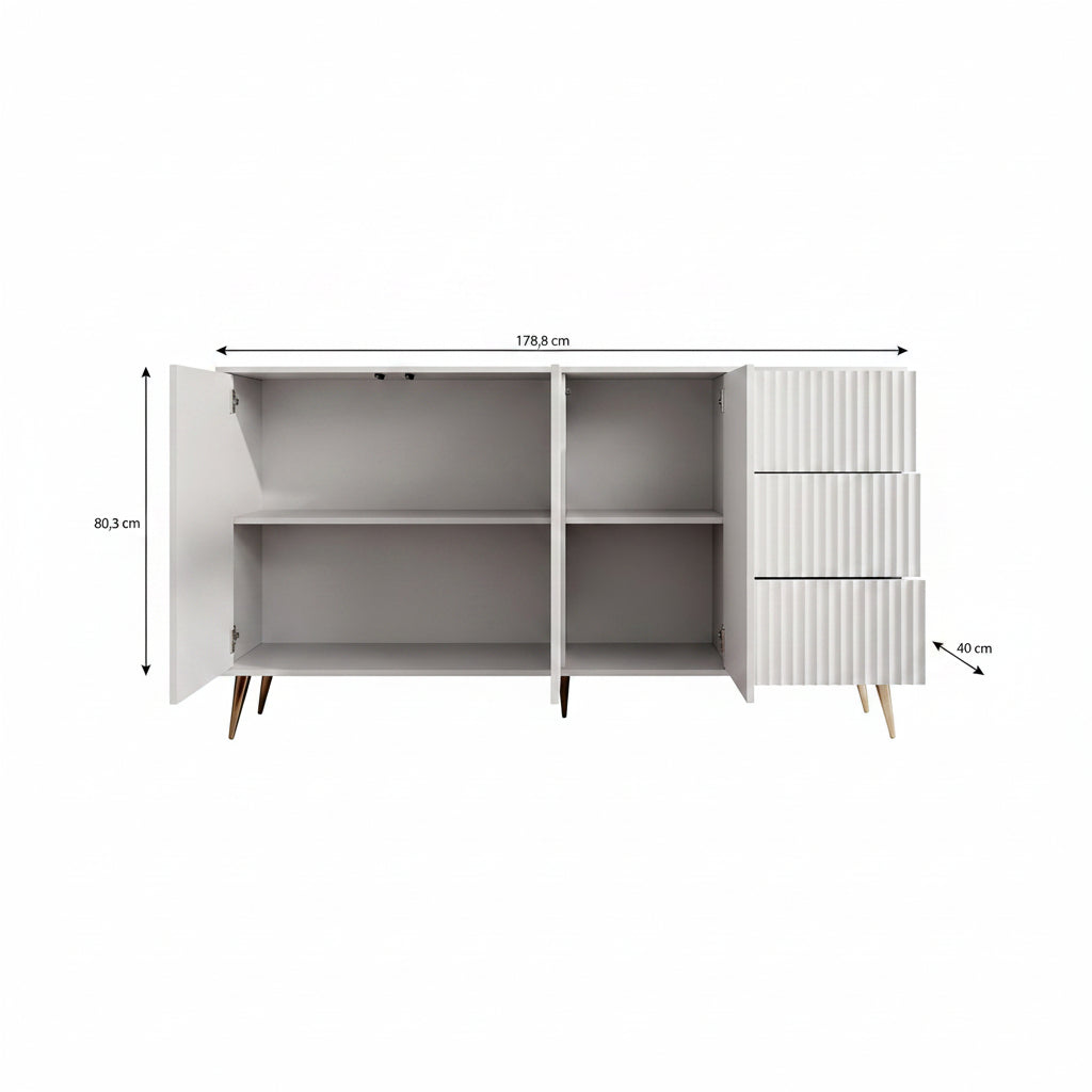 Winq - Dressoir - Antraciet - 179x40x98 cm
