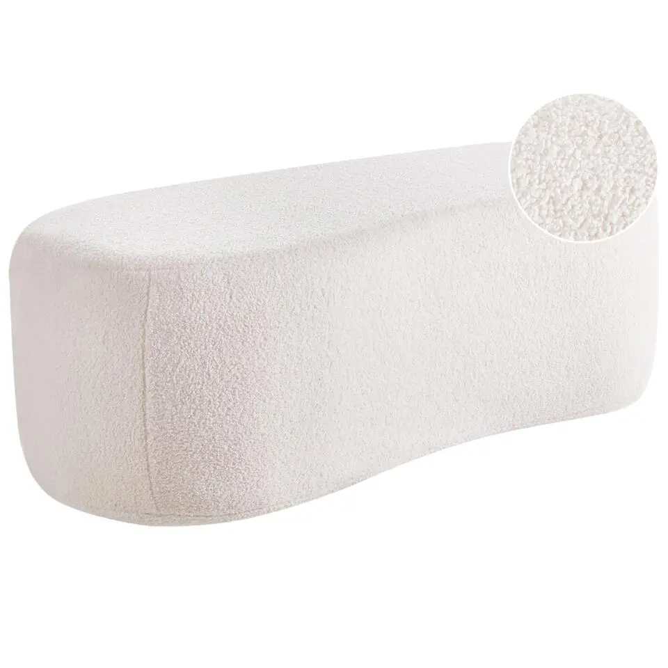 BAYARD - Poef - Off-white - Bouclé