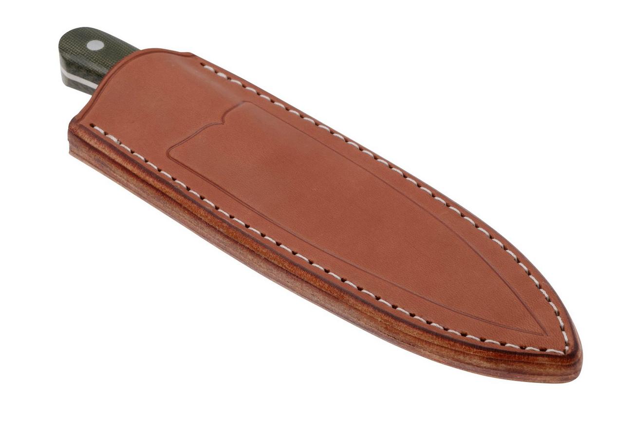 Bark River Nessmuk BR-09-141-GCM, Satin CPM Cru-Wear, Green Canvas Micarta vaststaand mes