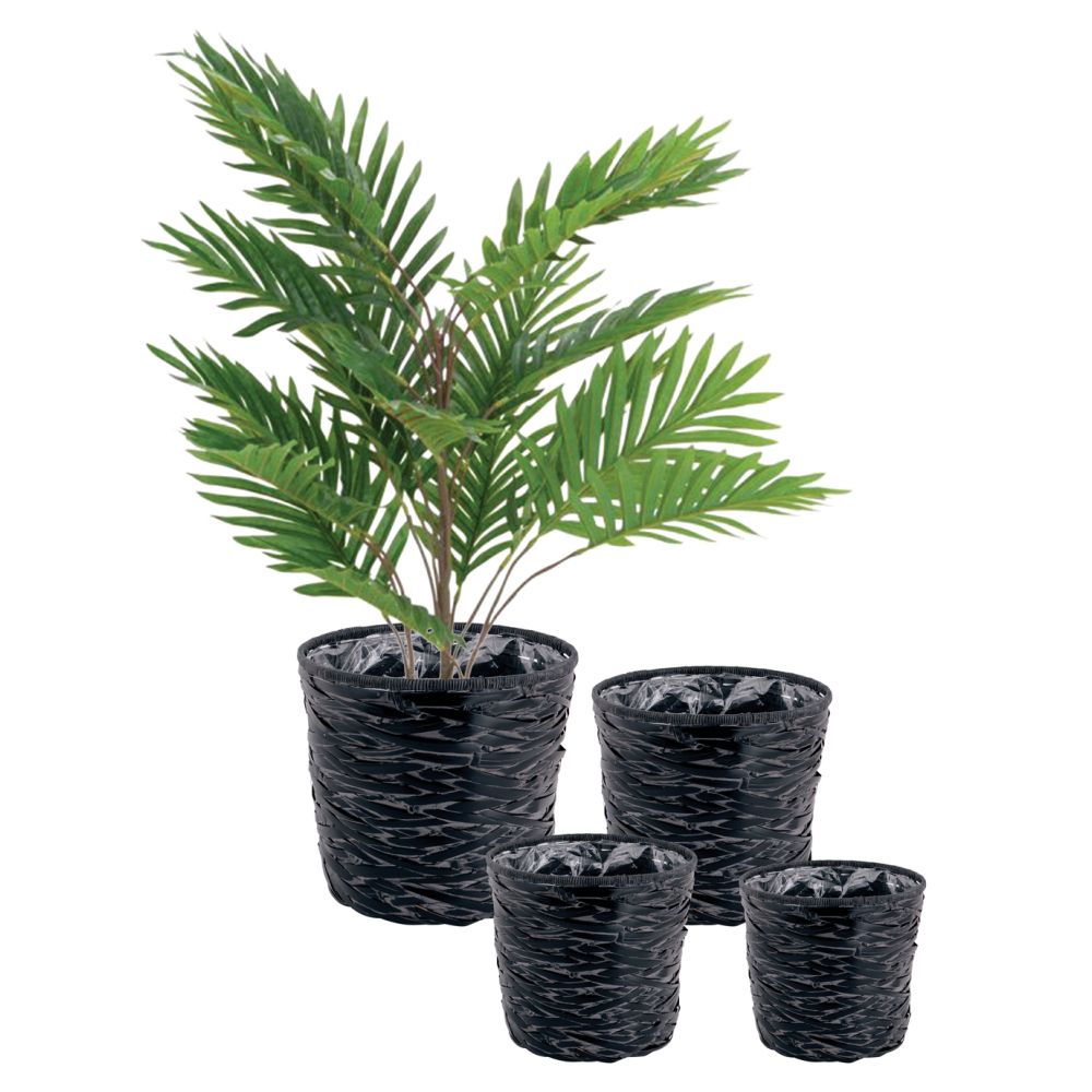 Cache-pot en bambou noir (lot de 4)