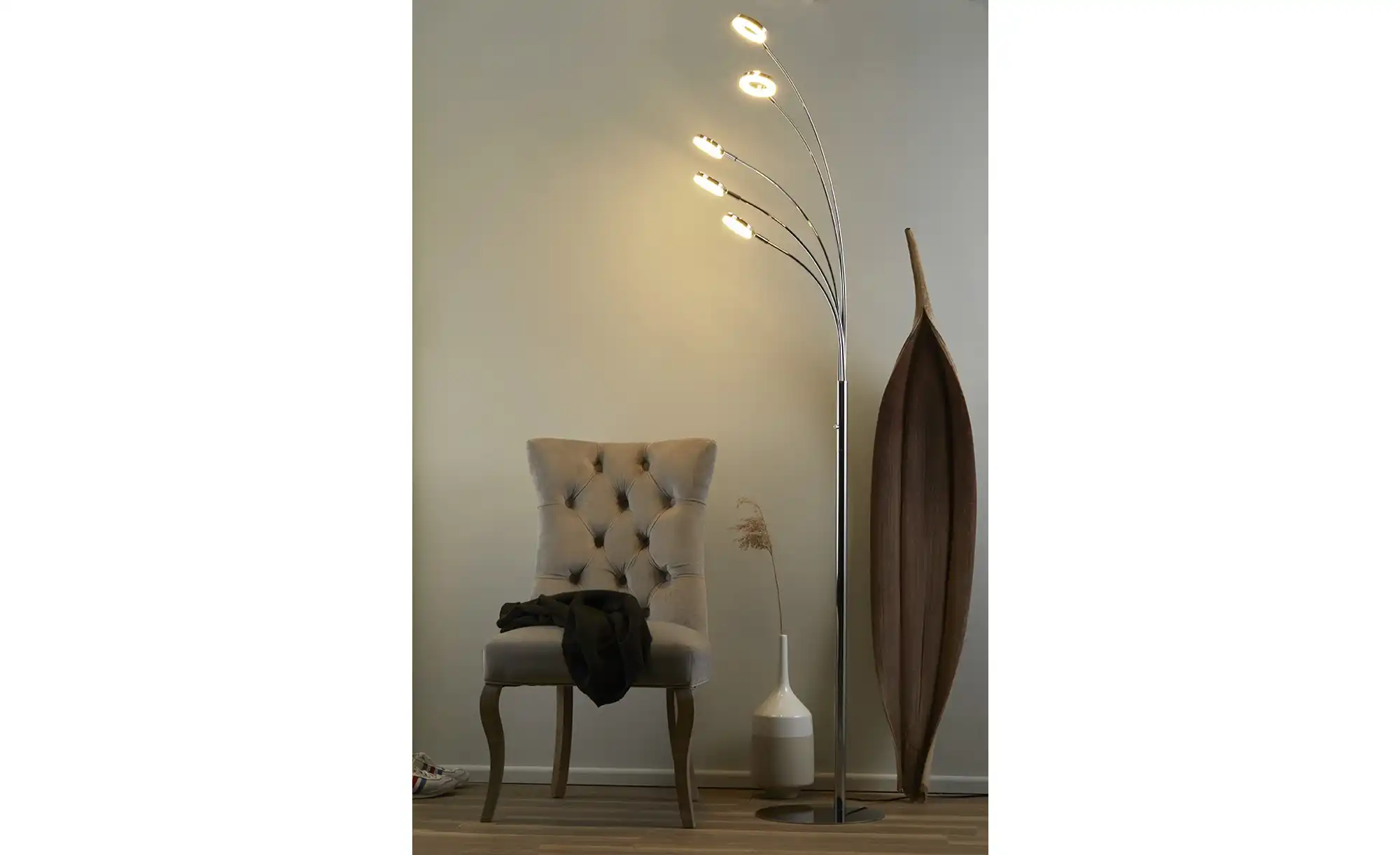 KHG LED-Bogenleuchte, 5-flammig, chrom