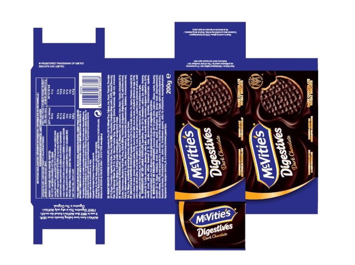 BOLACHAS DIGESTIVAS MCVITIE'S CHOCOLATE NEGRO 200 G