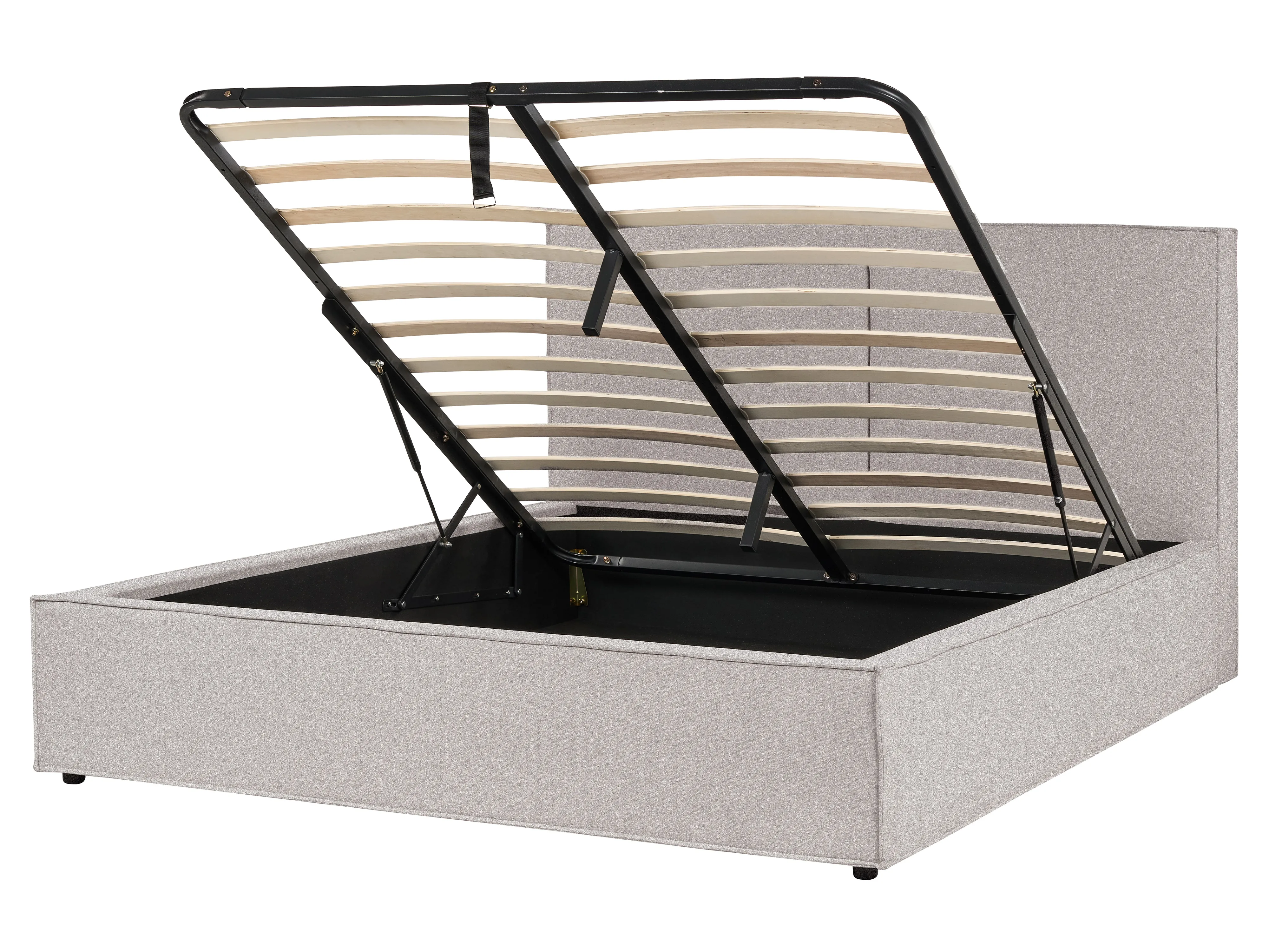 Bed met opbergruimte Stof MOISSAC 160 x 200 cm Lichtgrijs