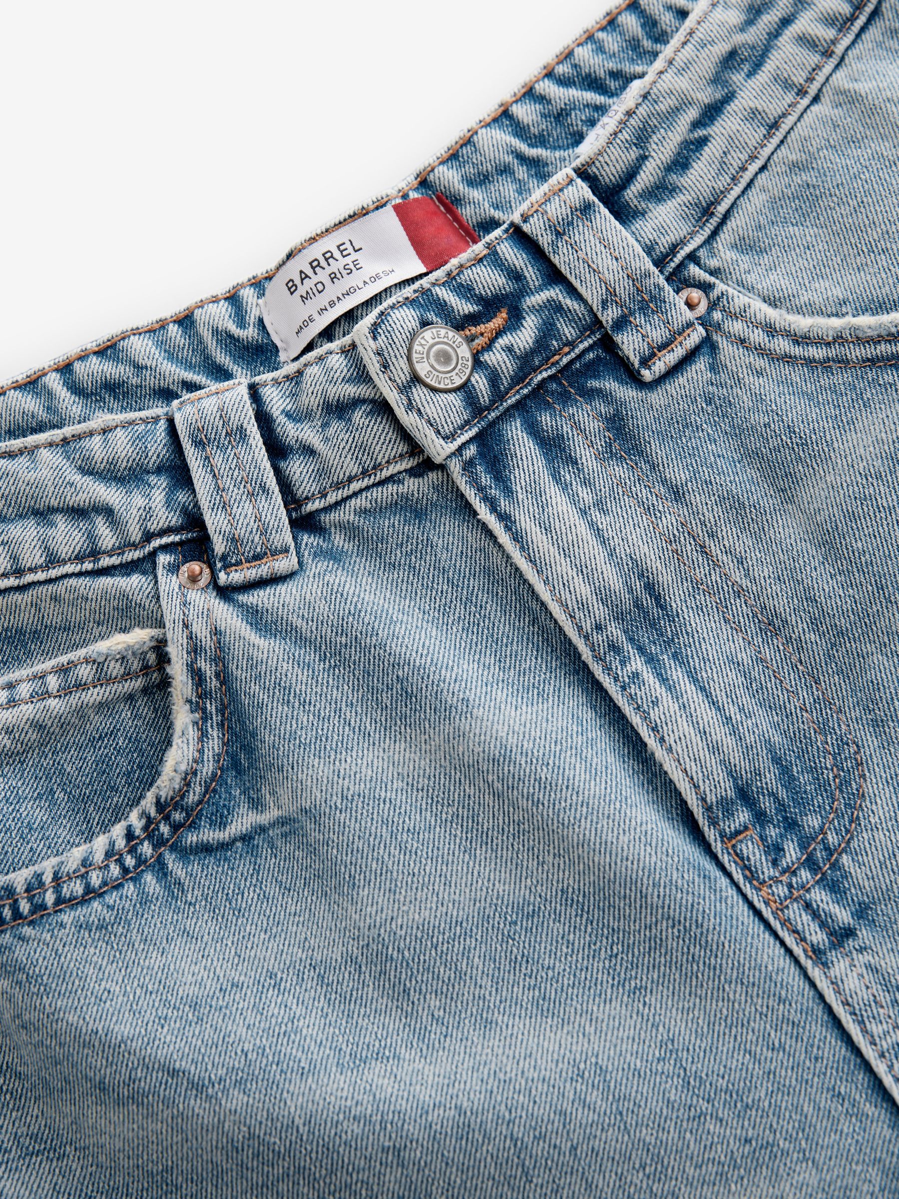Gebleekt - Darted Knee Barrel 100% Katoenen Jeans