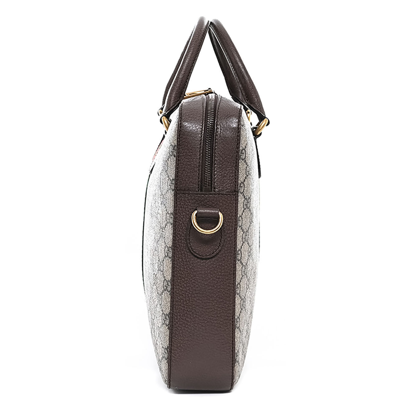 Gucci Sac bandoulière Malette GG en Toile enduite Monogramme & Cuir beige - Très bon état - L.36 cm