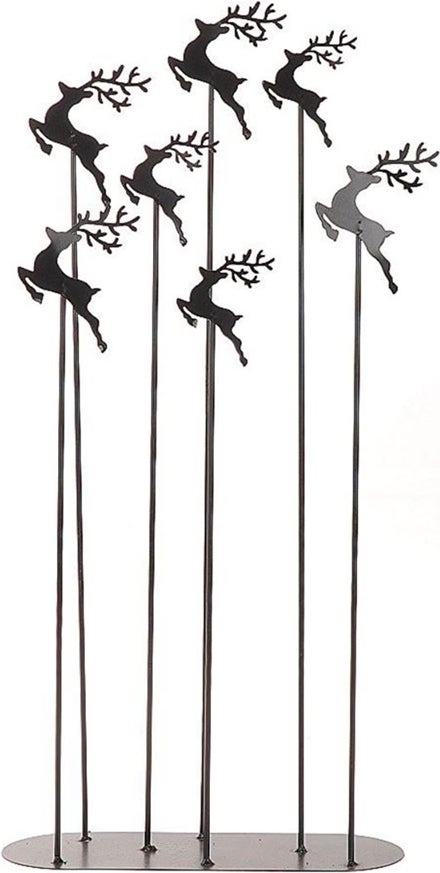 Tuinbeeld hert op voet Hummy zwart 28 x 10 x 60 cm