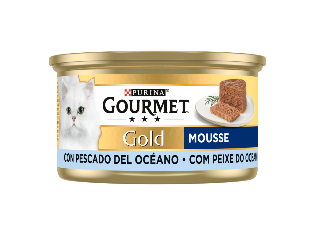 COMIDA HÚMIDA PARA GATO GOURMET GOLD MOUSSE PEIXE DO OCEANO 85G