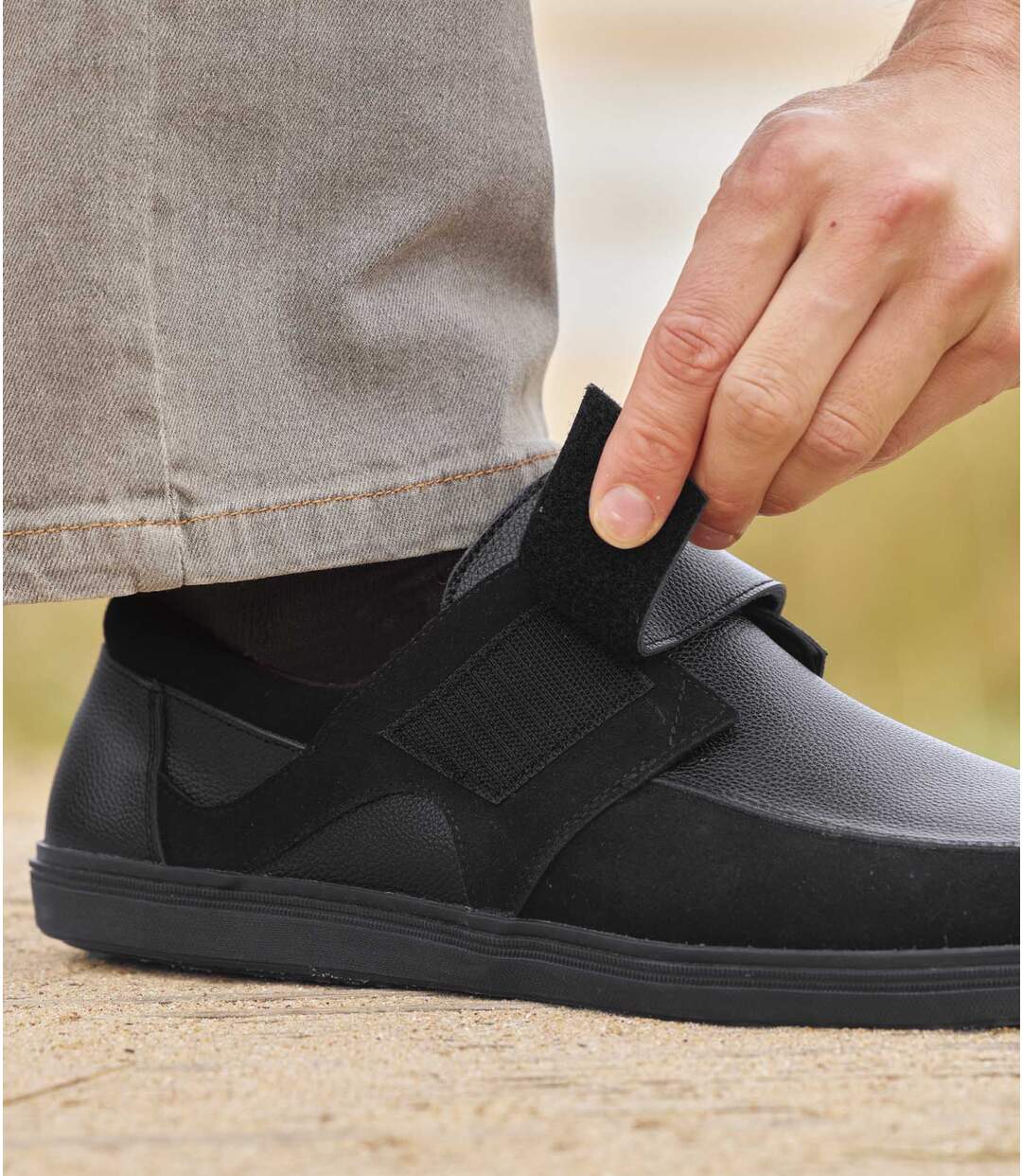 Mocassins Scratchés en Croûte de Cuir et Nubuck