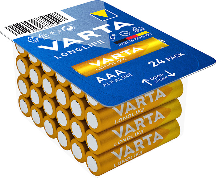Varta Batterien Longlife, AAA/LR03, 1200 mAh, 24 Stück