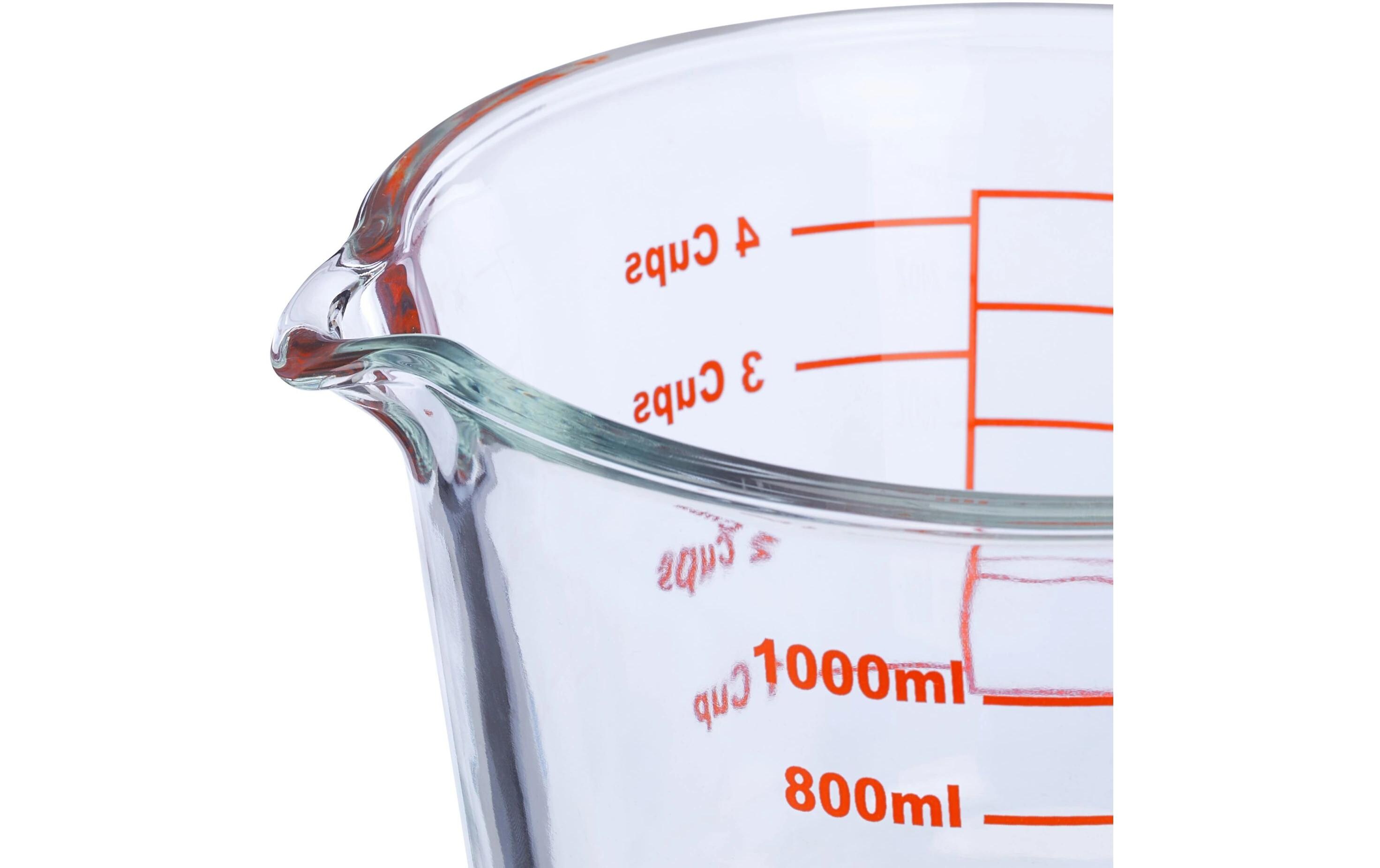 Messbecher 1 L, Rot/TransparentGlasmessbecher