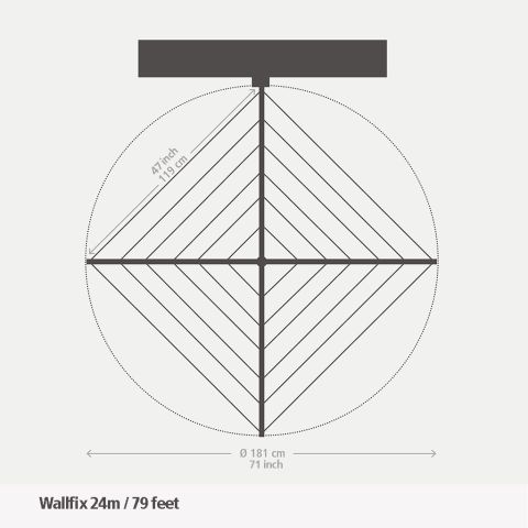 WallFix, 24 meter, met beschermhoes - Metallic Grey