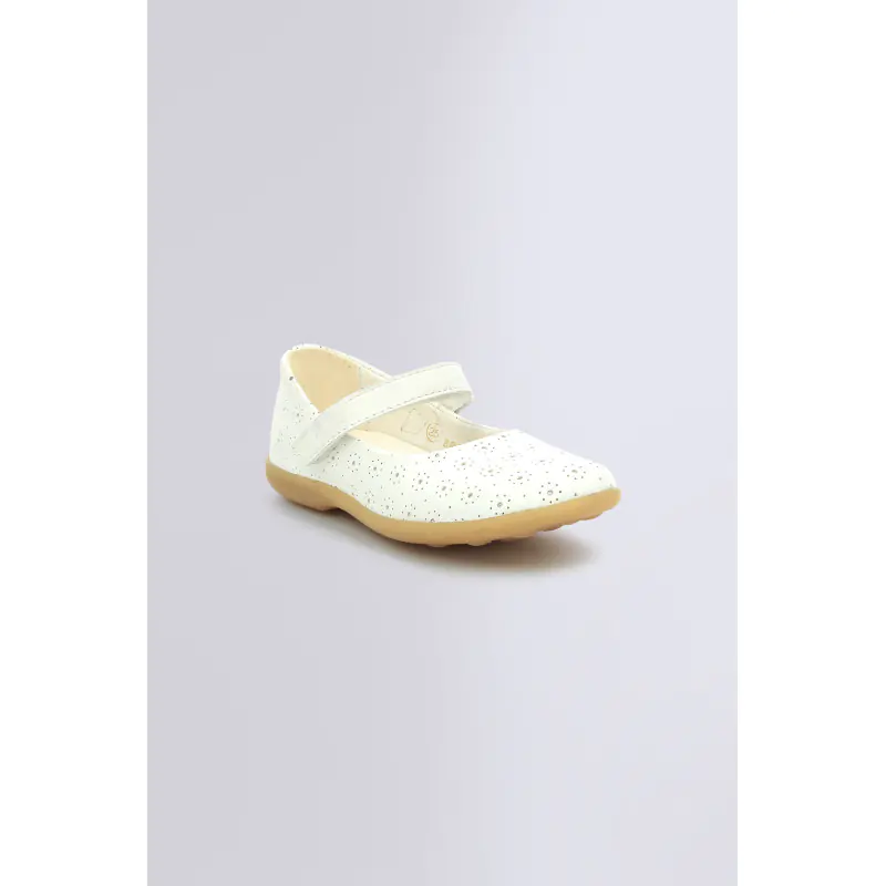 AMBELLIE BLANC PERFO BABIES Cuir Fille