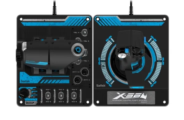 LOGITECH G Saitek Pro Flight X56 Rhino - Joystick og speeder - kabling - for PC