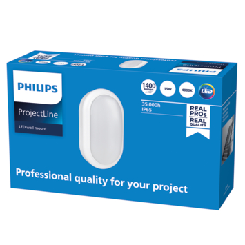 Philips projectline wandlamp ovaal wit 1400lm 4000K