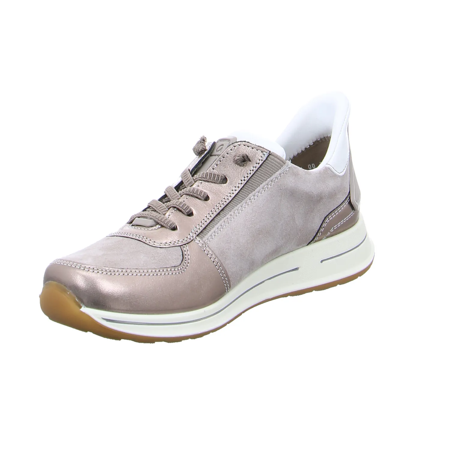 ARA Comfort-Schnürer Beige Leder  mit Wechselfussbett