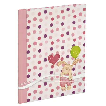 Hama Baby-Tagebuch Kleiner Hase, 20x28 cm, 44 illustrierte Seiten, Pink