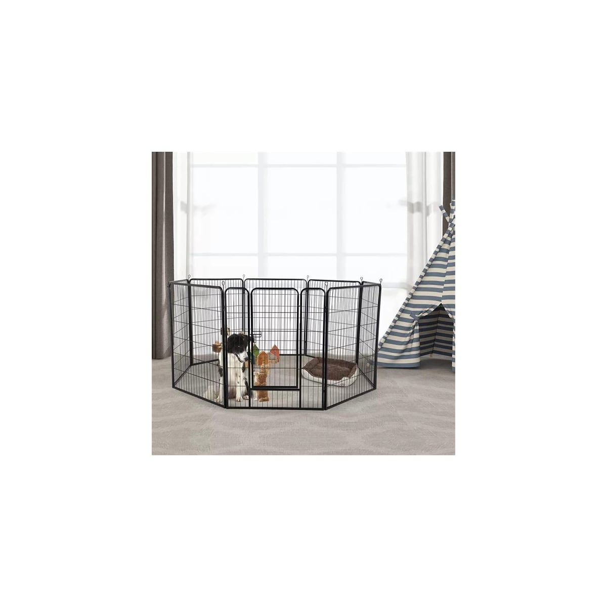 Hundehage i metall 80x80cm 8 Deler