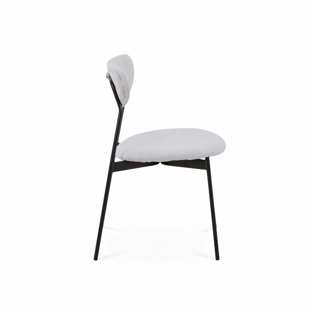Lot de 2 chaises - arty - scandinaves et vintage. Assise et dossier gris clair. Pieds en acier