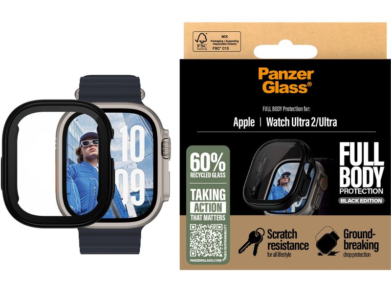 Panzerglass Full Body Protection Apple Watch Ultra 2 Schwar Full-Body-Displayschutz für die Apple Watch Ultra 2