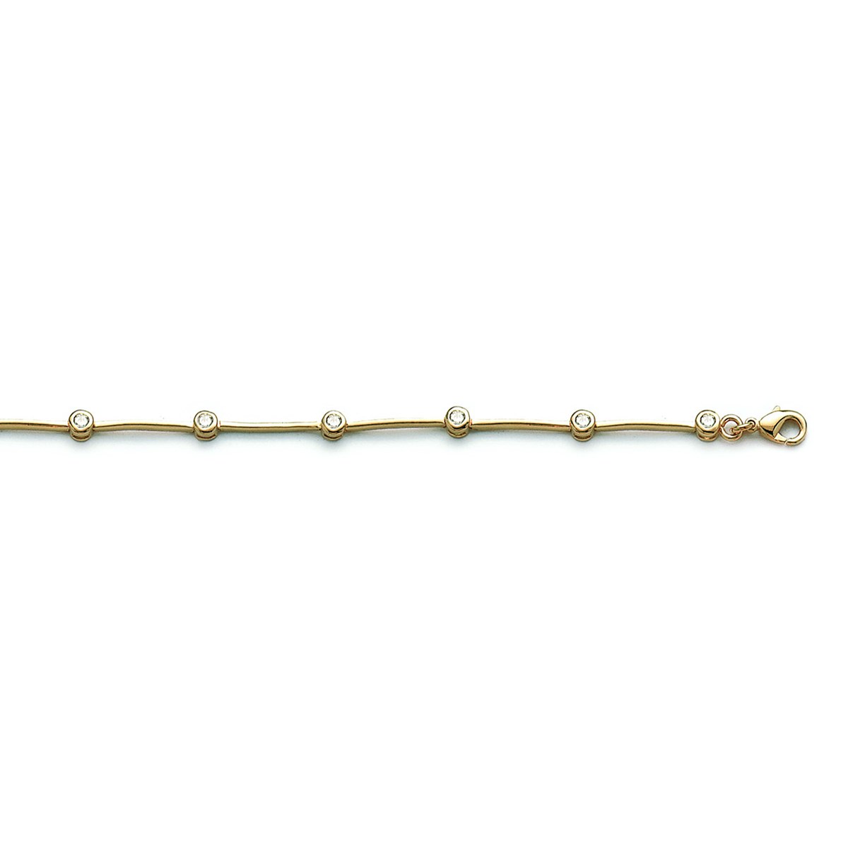 Bracelet Brillaxis semi rigide empierré plaqué or