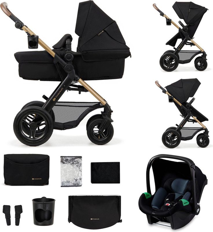 Kinderkraft - MOOV 2 AIR - Kinderwagen 3 in 1 - Grijs - Stof