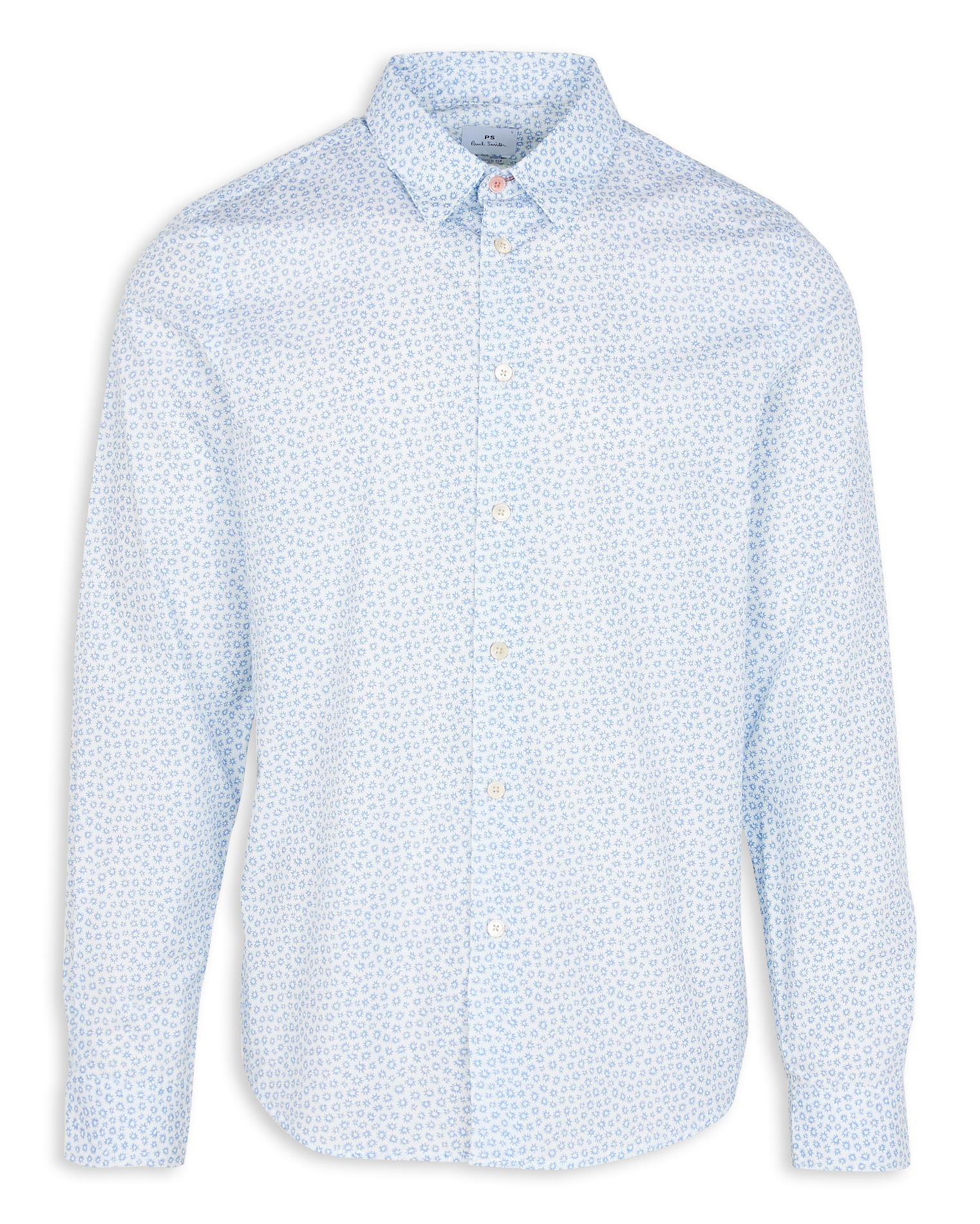 Chemise ajustée imprimée en coton| Bleu