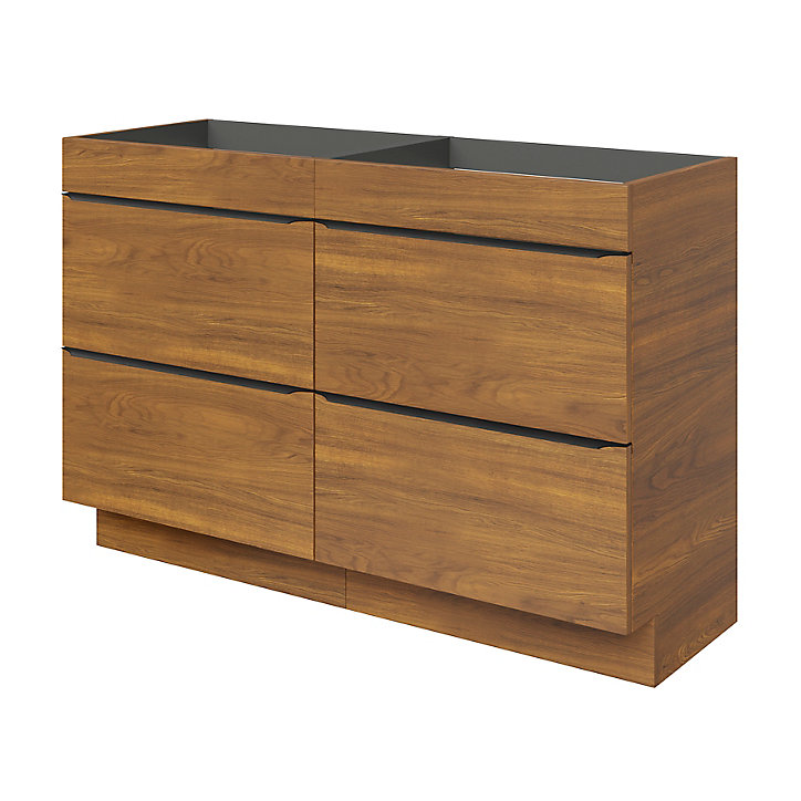 Meuble sous vasque à poser GoodHome Imandra décor noyer L. 120 x H. 82 x P. 45 cm