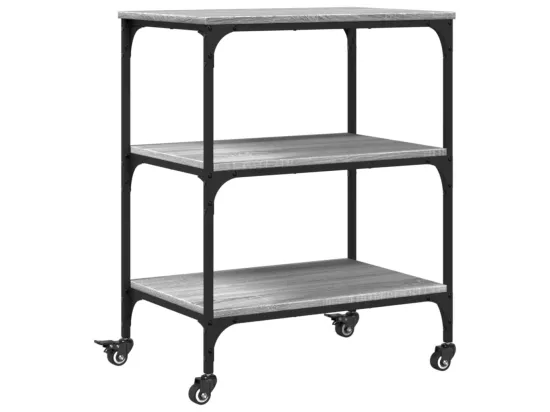 Chariot de cuisine sonoma gris 60x41x76 cm bois d'ingénierie