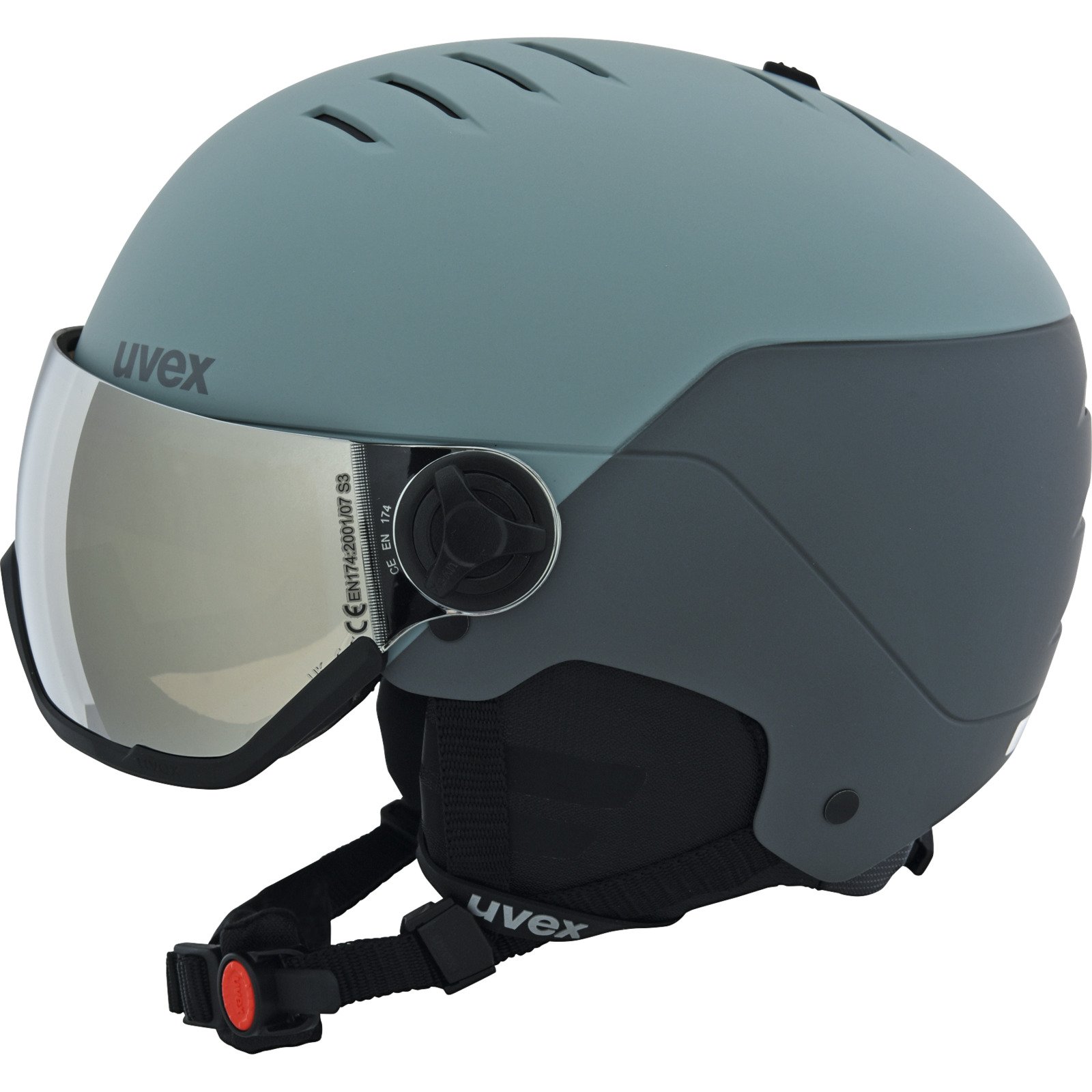 Uvex Skihelm Wanted Visor hellblau, 54-58