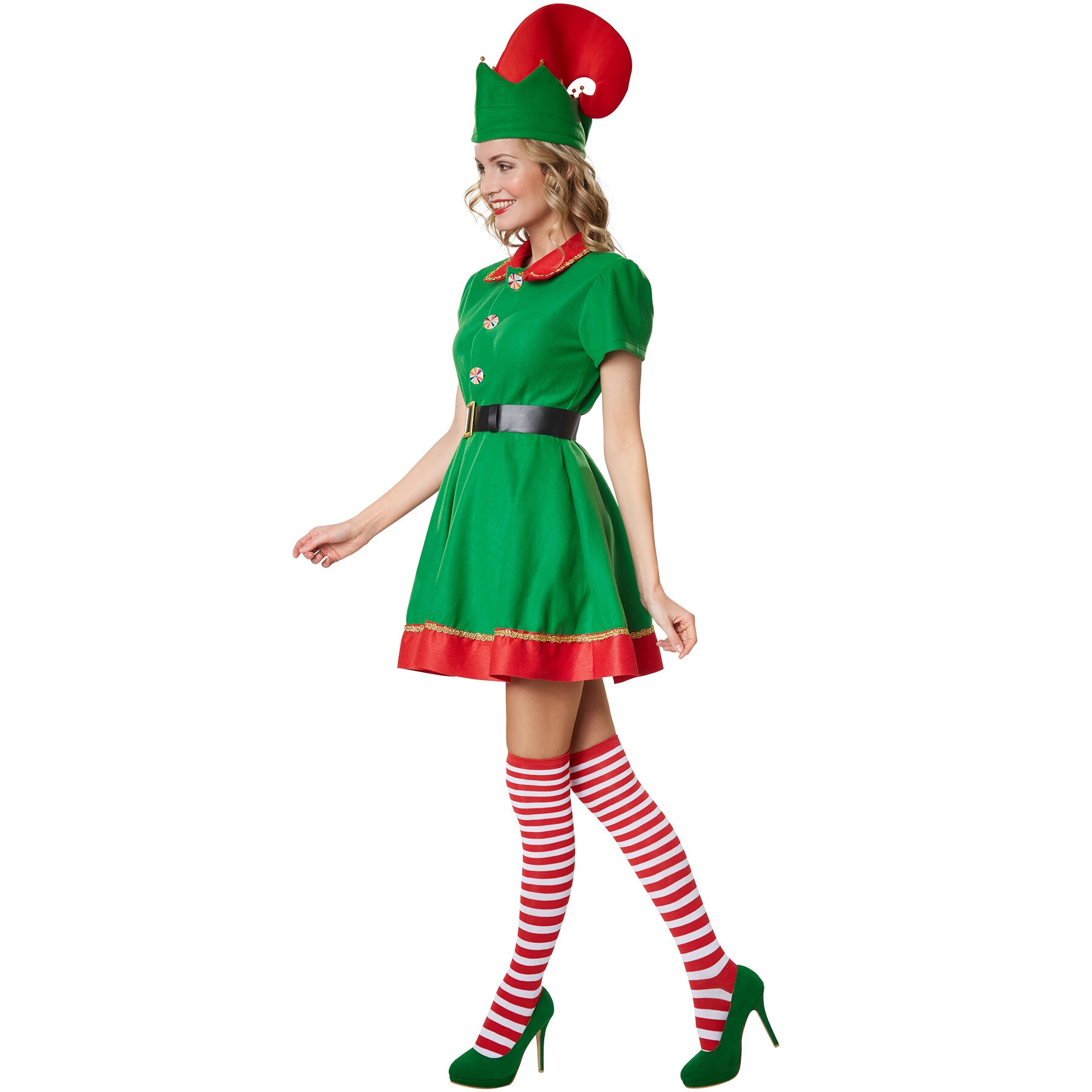 tectake® Frauenkostüm Fleißige Weihnachtselfe