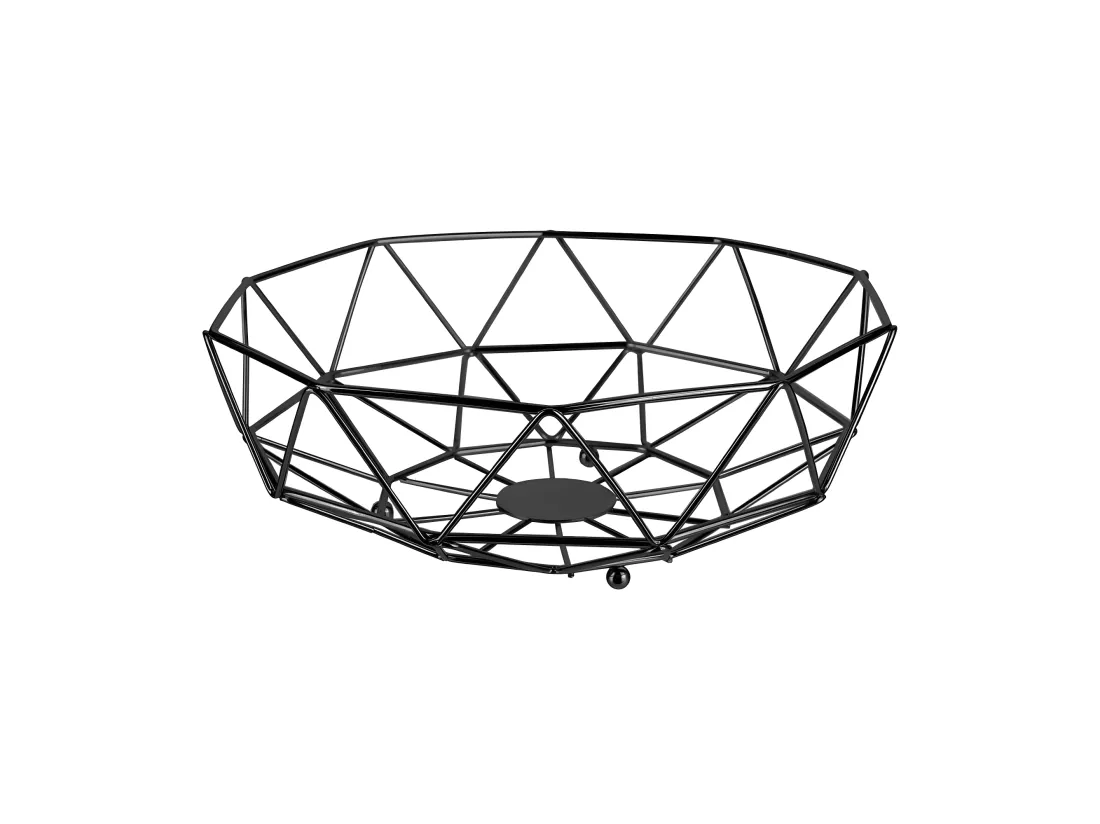 Corbeille filaire géométrique 26 cm Noir