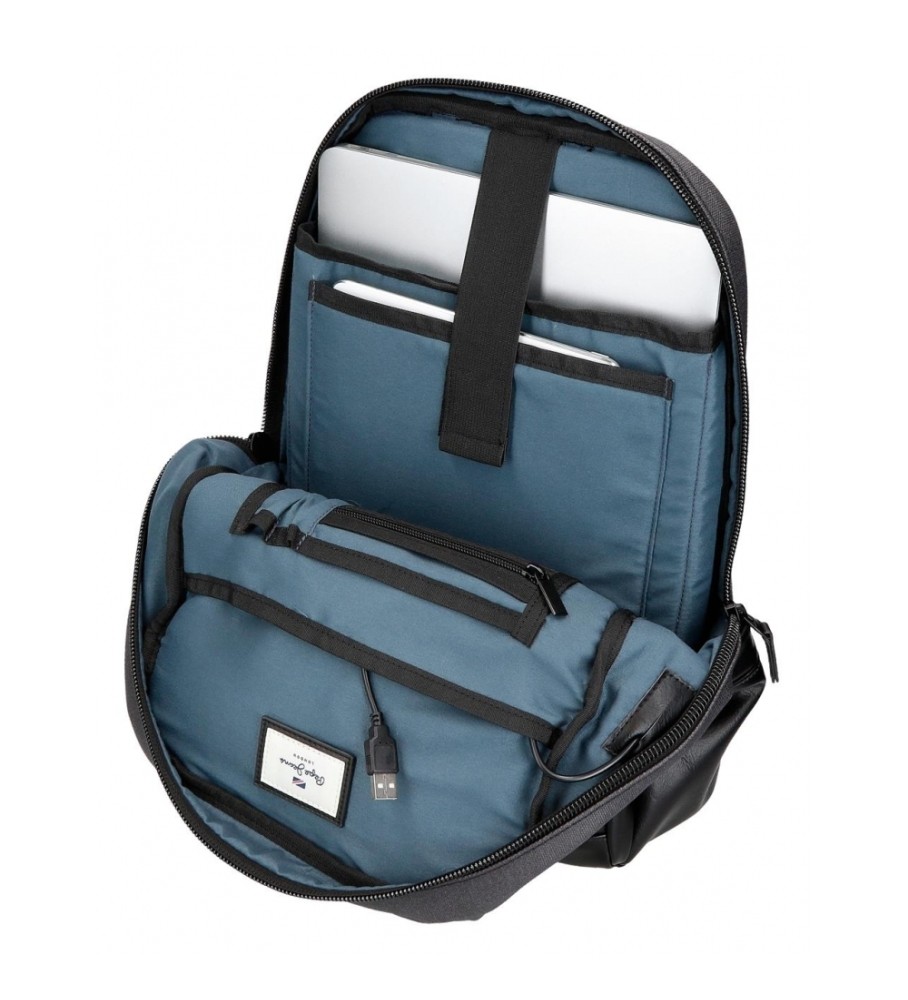 Mochila preta para laptop Pepe Jeans Grays