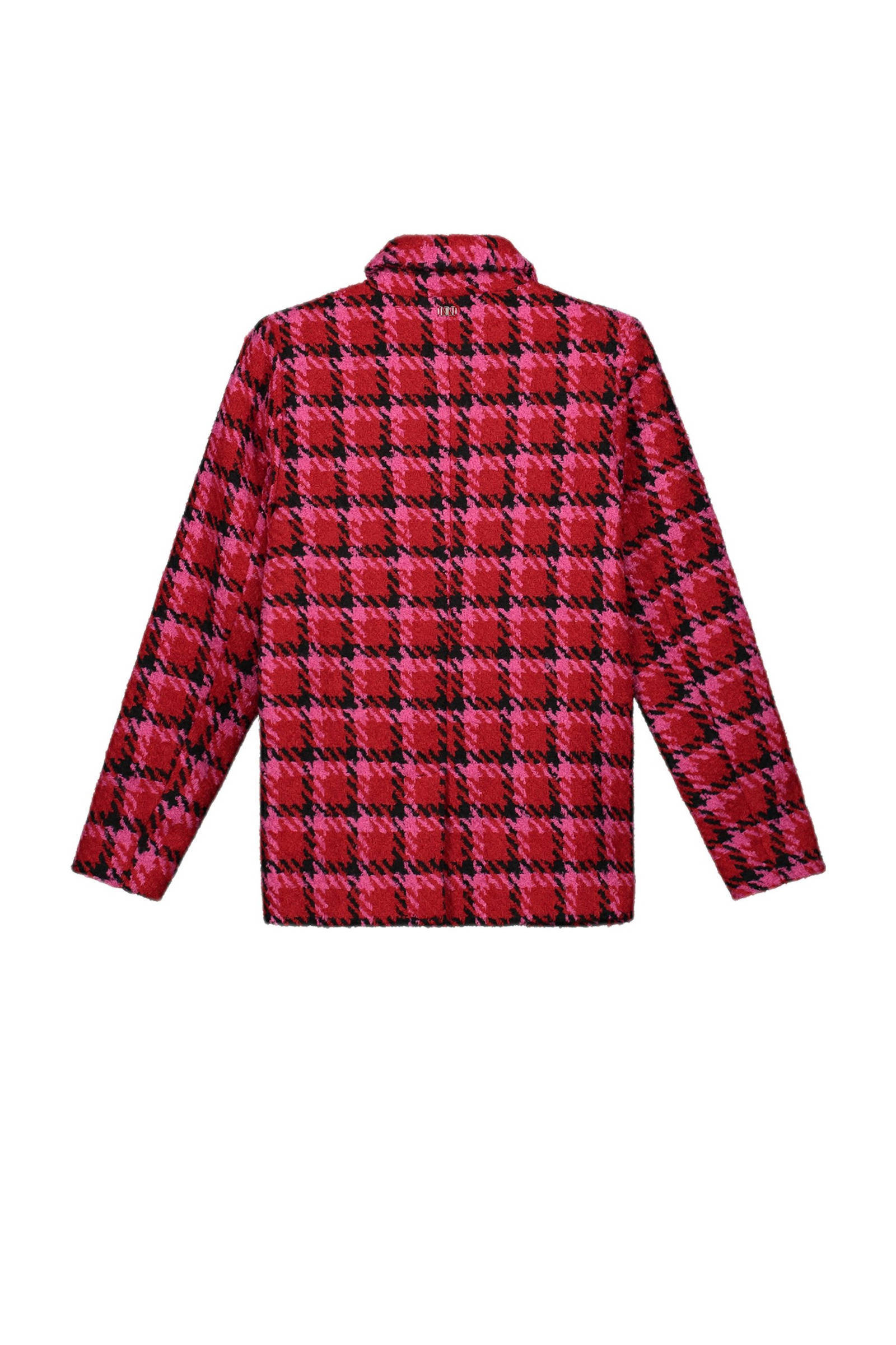 NIK&NIK geruite blazer Kos felroze/zwart